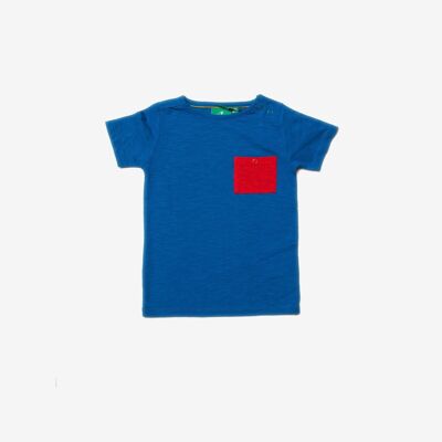 Elektrisches blaues Taschen-wesentliches T-Shirt