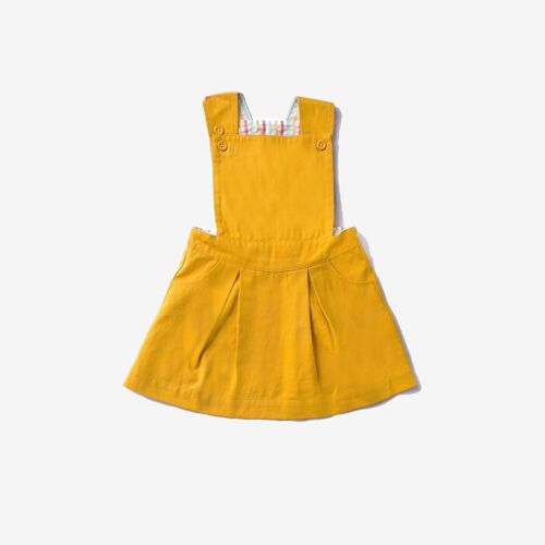 Gold Twill Pinafore Dress