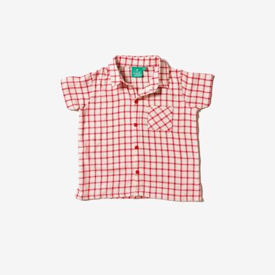 Chemise boutonnée à carreaux rouge