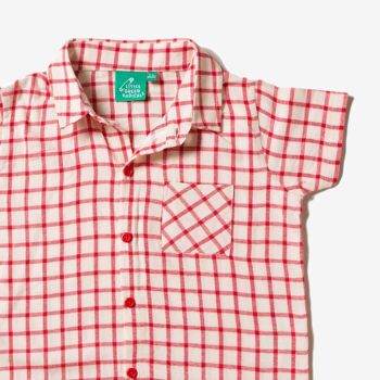 Chemise boutonnée à carreaux rouge 4