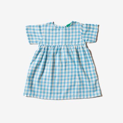 Corn Silk Blue Check Summer Days Dress