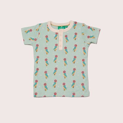 Camiseta con botones de pequeño pájaro carpintero