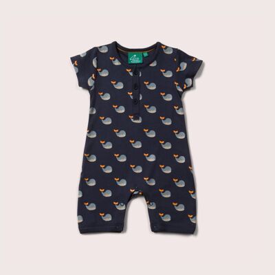 Whale Song Organic Shortie Strampler