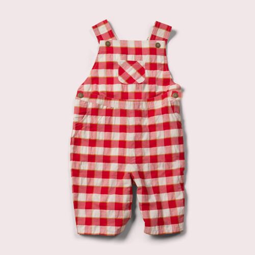 Red Check Shortie Dungarees