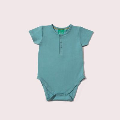 Sky Blue Organic Short Sleeve Baby Body
