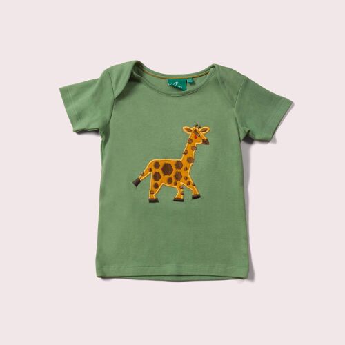 Little Giraffe Applique Short Sleeve T-Shirt
