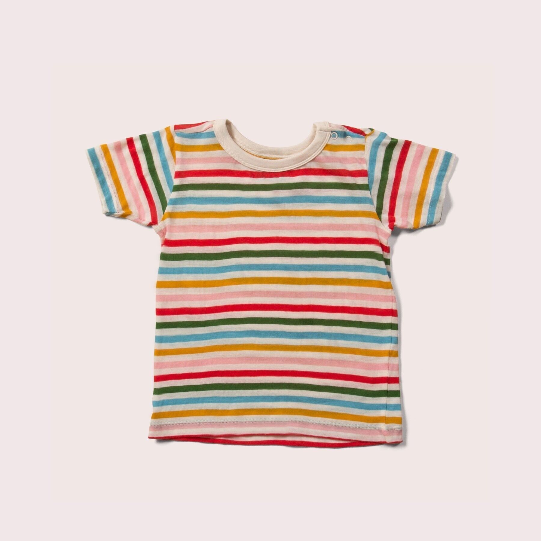 T-shirt a maniche corte a righe arcobaleno
