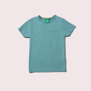 T-shirt à manches courtes bleu ciel avec poche 1