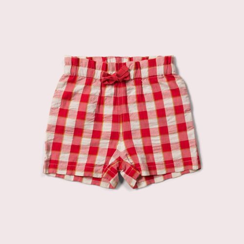 Red Check By The Sea Seersucker Shorts