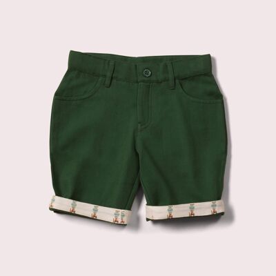 Grüne Twill-Sonnenschein-Shorts