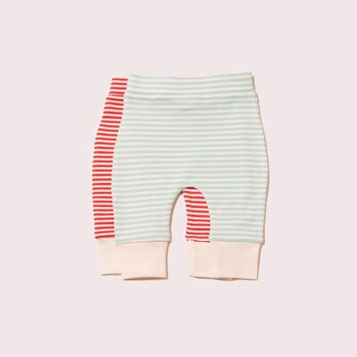 Red & Blue Striped Organic Wriggle Bottoms Set - 2 Pack