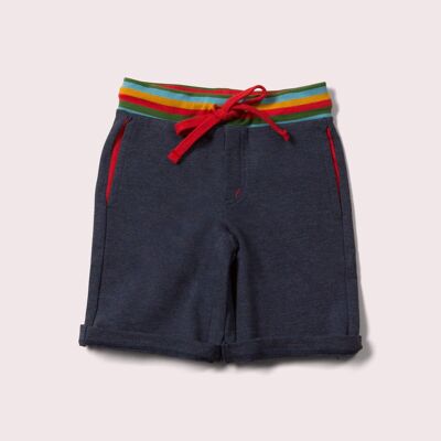 Short de jogging bleu marine chiné confortable