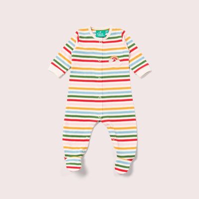 Rainbow Striped Organic Babygrow
