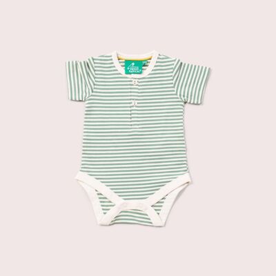 Grün gestreifter Bio-Babybody