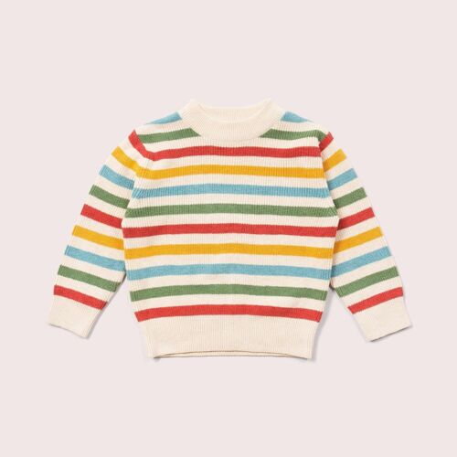 From One To Another Summer Rainbow Striped Knitted Jumper