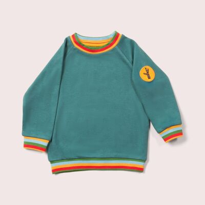 Felpa raglan arcobaleno color verde acqua