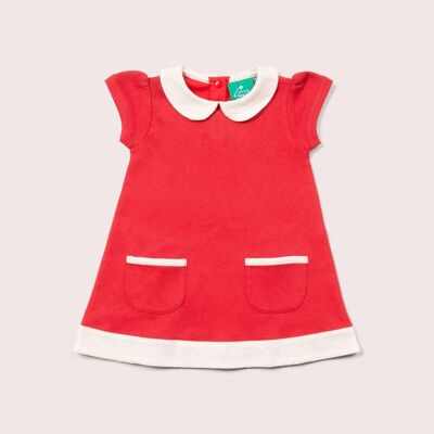 Rotes Tunika-Kleid mit kurzen Ärmeln