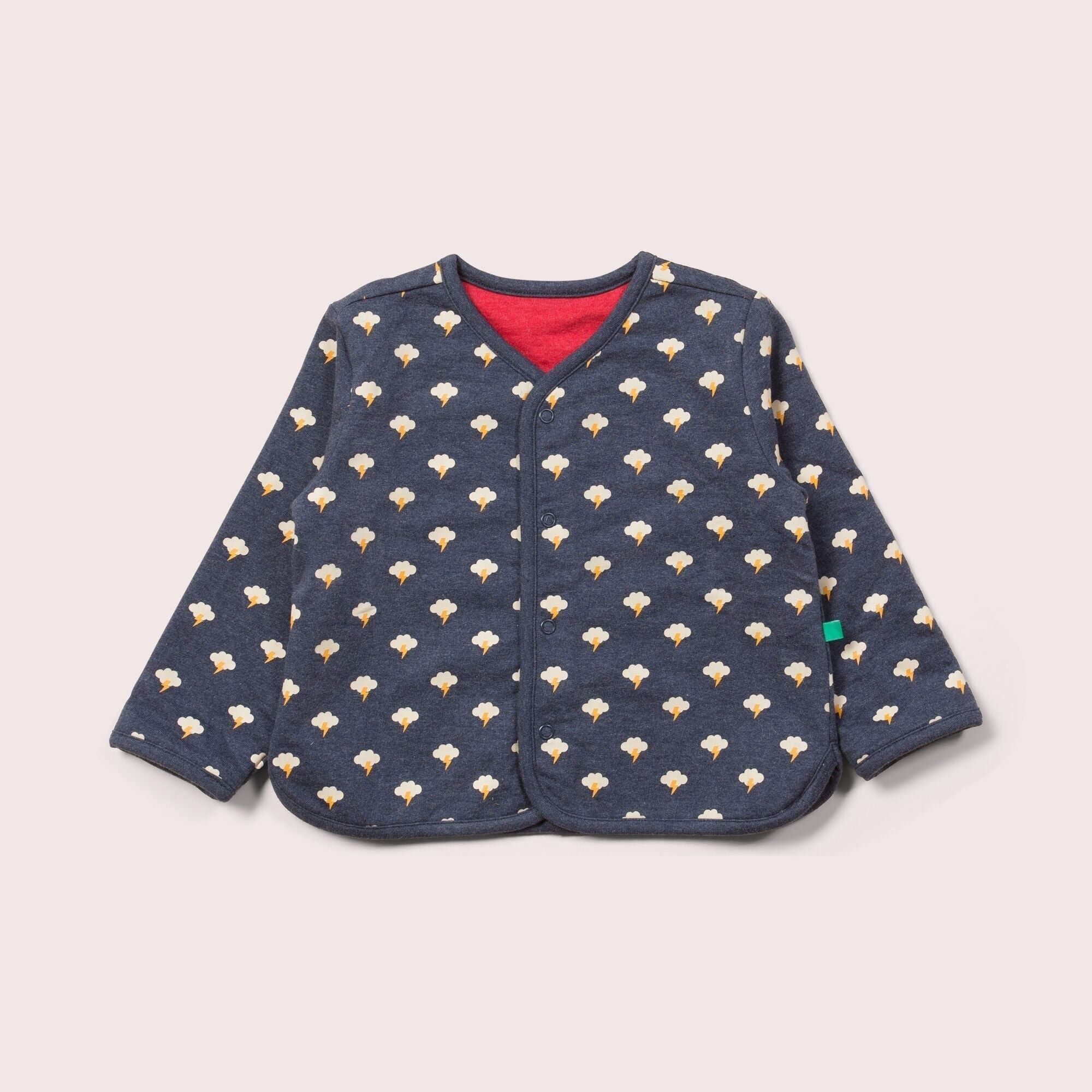 Thunder & Lightning Marl Kragenlose Wendbare Frühlingsjacke