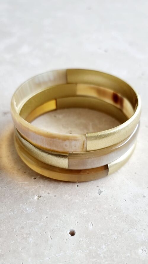 Bracelet Jonc Corne - Duo Gold - 1 cm
