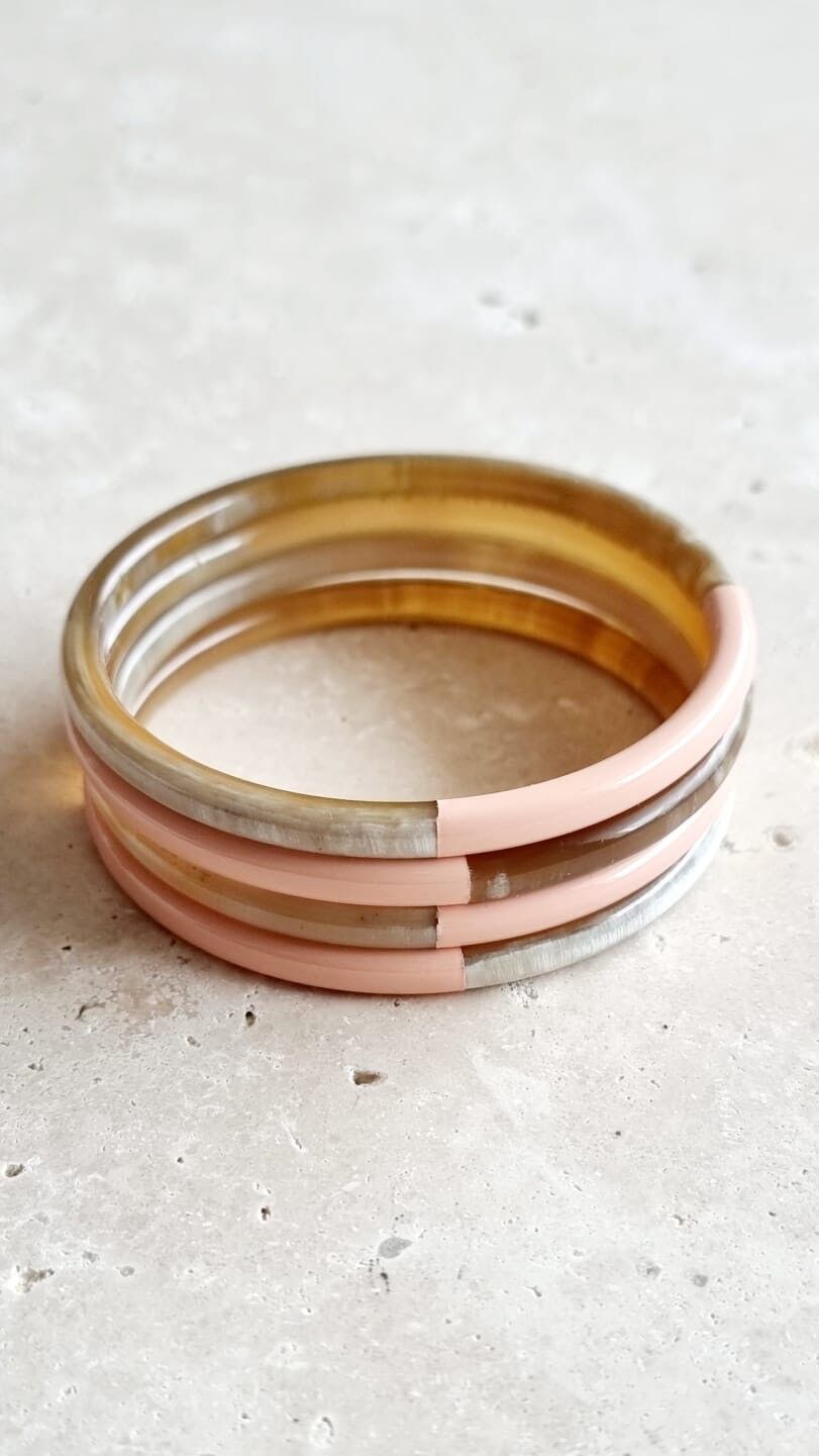 Horn-Armreif - 5 mm - Duo Pfirsich