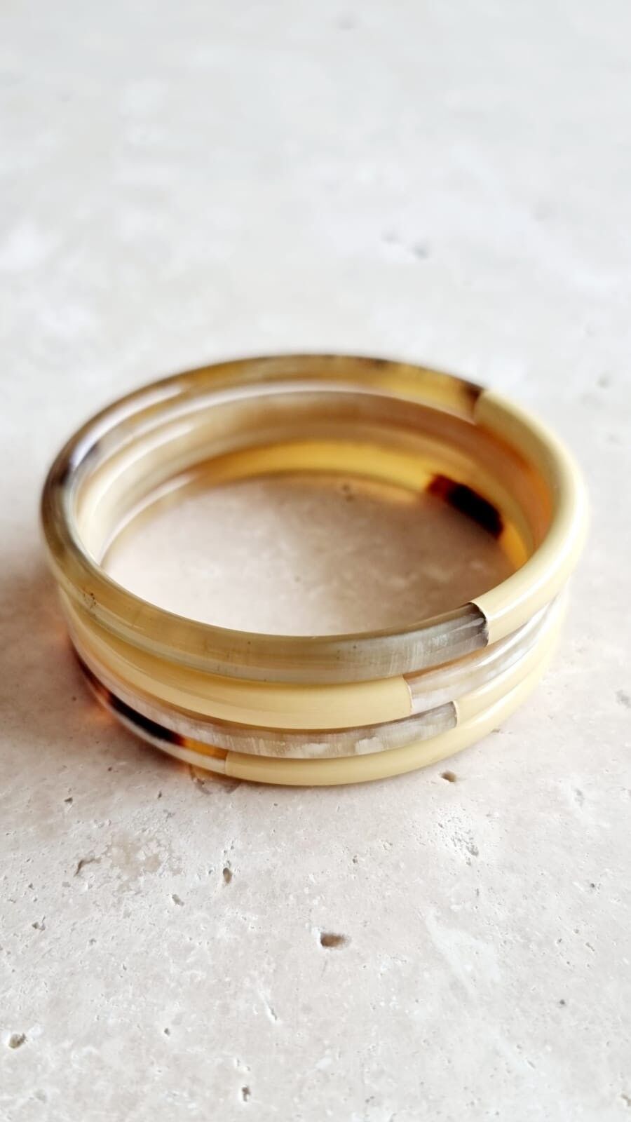 Horn-Armreif - 5 mm - Duo Gelb