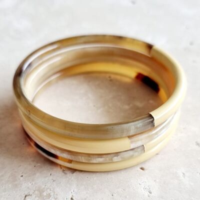 Bracelet Jonc Corne - 5 mm - Duo Yellow