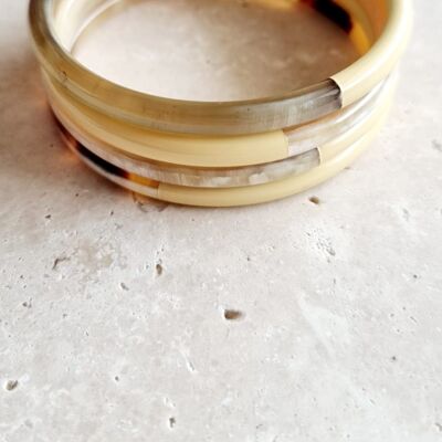 Horn Bangle Bracelet - 5 mm - Duo Yellow