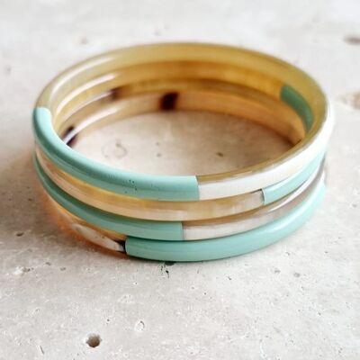 Bracelet Jonc Corne - 5 mm - Duo Mint