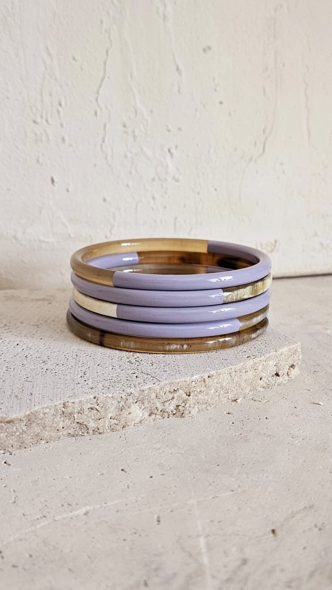Bracciale Rigido Corno - 5 mm - Duo Lilla