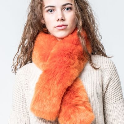 Bufanda de pelo de alpaca color naranja