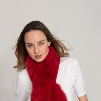 Bufanda de pelo de alpaca color rojo