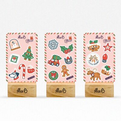 Stickers "Vintage Christmas" - 3 planches de 18 stickers
