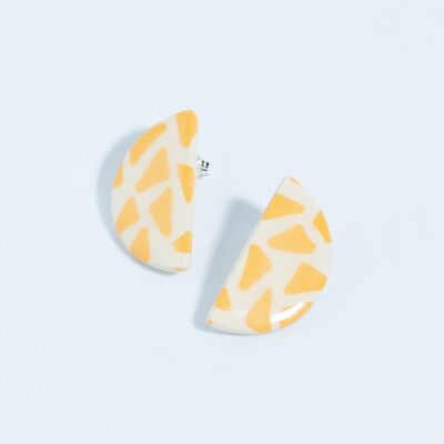 Boucles d’oreilles Croissant Jaune Terrazzo