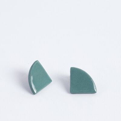 Green Triangle Earrings