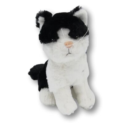 Plüschtier Katze schwarz/weiß  Stofftier - Schmusetier