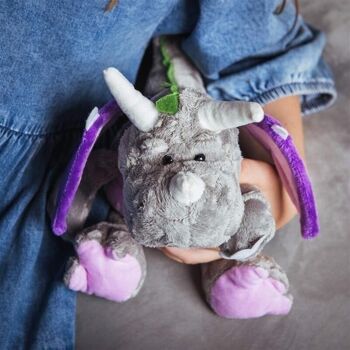 Peluche dragon Smilla - gris 3