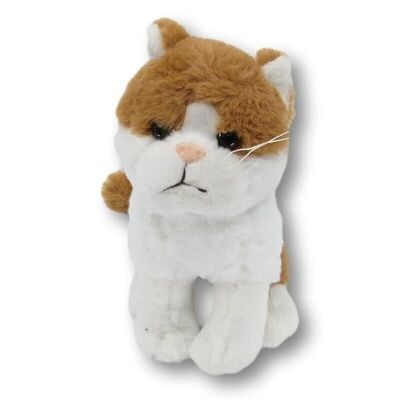 Soft toy cat brown/white soft toy - cuddly toy
