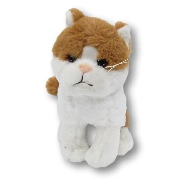 Peluche chat marron/blanc peluche - doudou 1