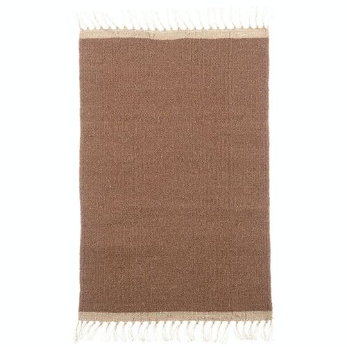 Tapis 120 x 180 sienne, laine et jute