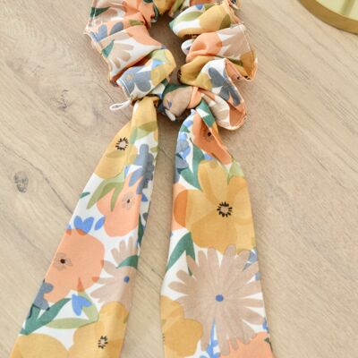 Chouchou maxi scarf orange flowers