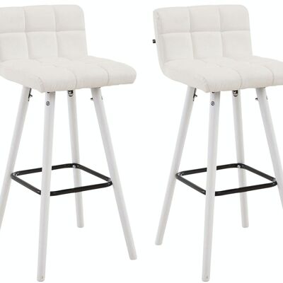 Set of 2 bar stools Lincoln V2 white white 48x39x94 white leatherette Wood