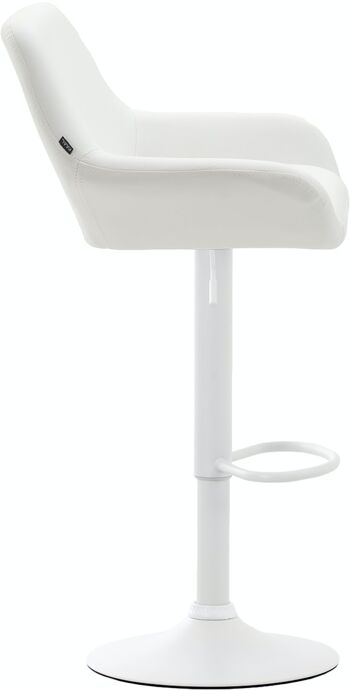 Tabouret de bar Braga simili cuir blanc blanc 52x51x89 simili cuir blanc métal 3