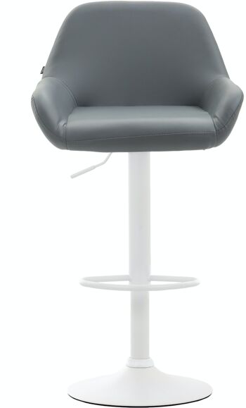 Tabouret de bar Braga simili cuir blanc Gris 52x51x89 Simili cuir gris métal 2