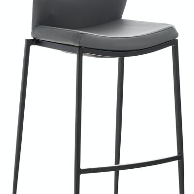 Bar stool Matola imitation leather black Gray 53x47x107 Gray leatherette metal