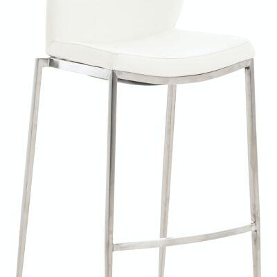 Bar stool Matola imitation leather stainless steel white 53x47x107 white leatherette metal