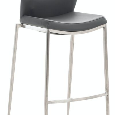 Bar stool Matola imitation leather stainless steel Gray 53x47x107 Gray leatherette metal