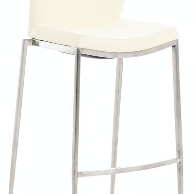 Bar stool Matola imitation leather stainless steel cream 53x47x107 cream leatherette metal