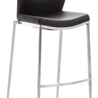 Bar stool Matola imitation leather stainless steel brown 53x47x107 brown leatherette metal
