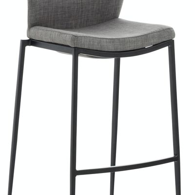 Tabouret de bar Matola tissu noir Gris 53x47x107 Gris Matière métal