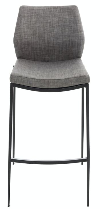 Tabouret de bar Matola tissu noir Gris 53x47x107 Gris Matière métal 2